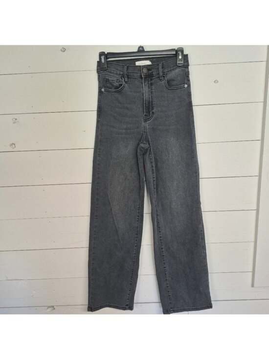 Böhme Denim - Böhme Womens High-Waisted Black Washed Straight-Leg Denim Jeans Size 25